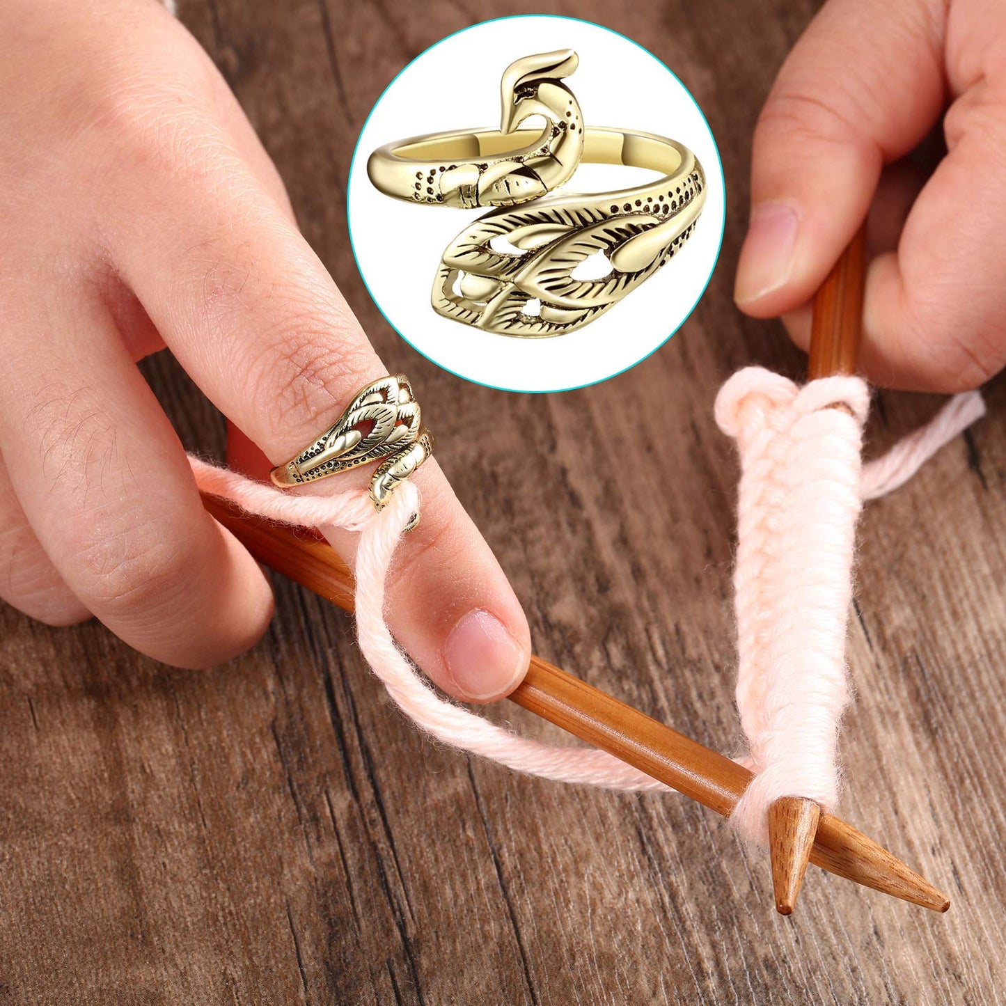 DIY Multi Style Ring Knitting Loop Crochet Tool Sewing Peacock Fish Ring Finger Thimble Yarn Adjustable Opened Fingering Tools Fashion Jewelry