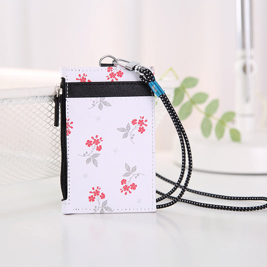 Fashion Simple Leather Belt Lanyard Card Holder