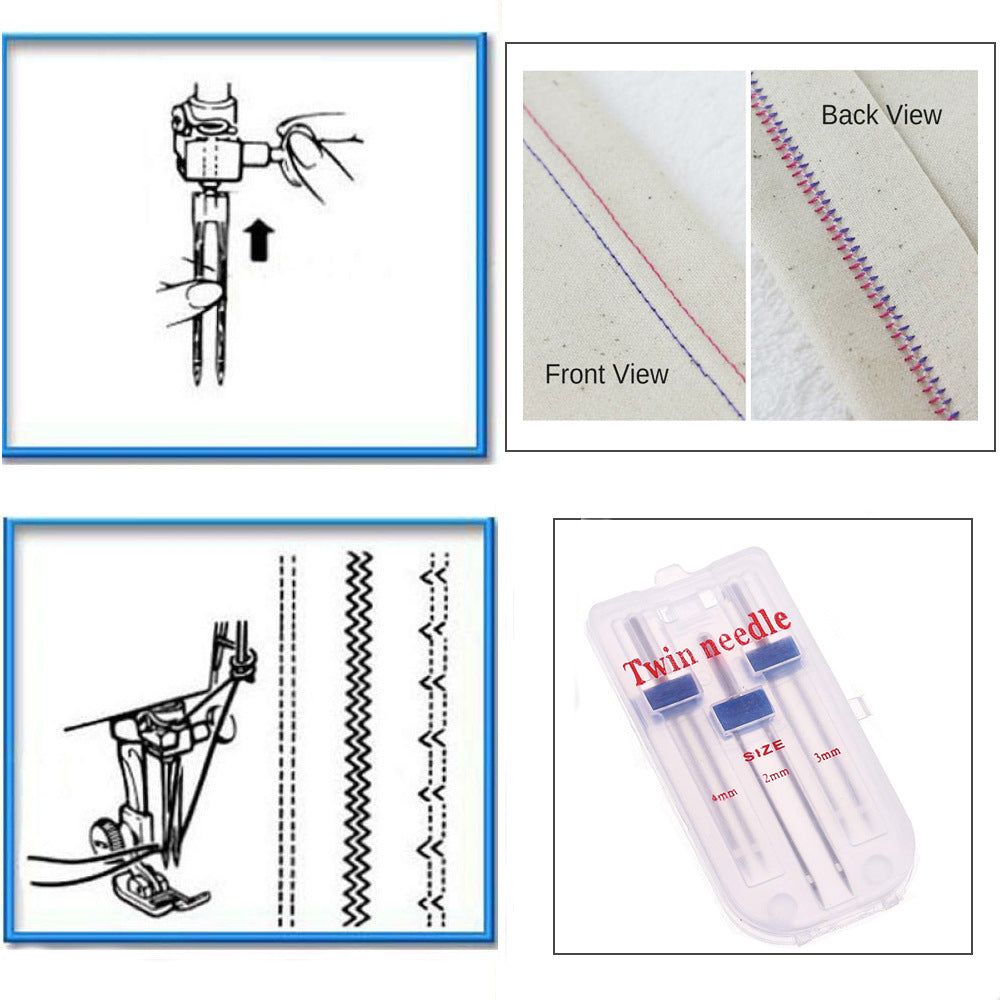 Double Head Sewing Machine Needle Double Thread  2mm 3mm 4mm Multifunction